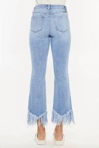 Kancan - Women's High Rise Crop Bootcut Denim Pants