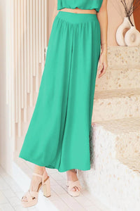 KLd. Signature Solid Wide Legged Pants in green - women's pants