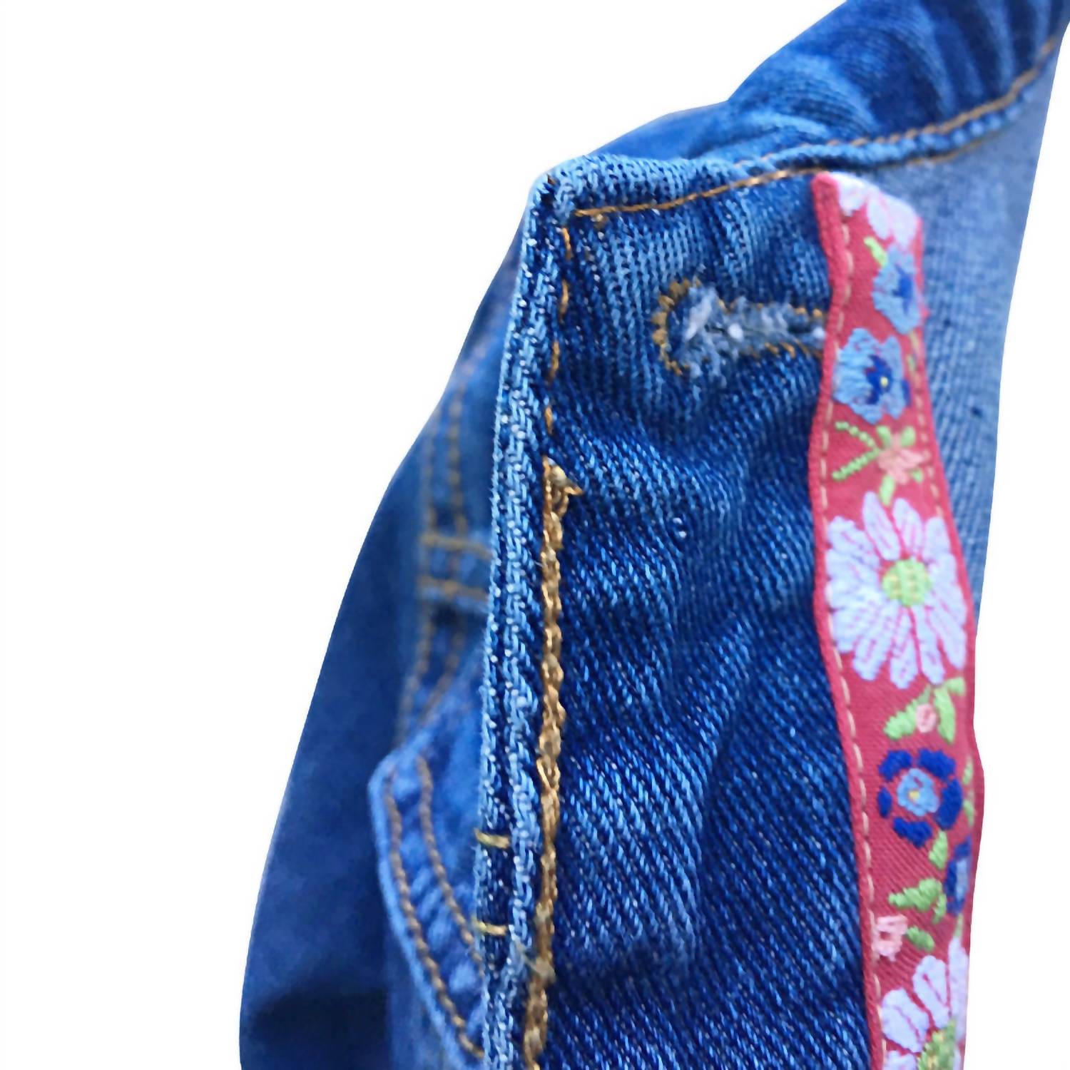 Hadley Pollet Women's Rebel Jean Jacket in blue - women's jacket - detail view