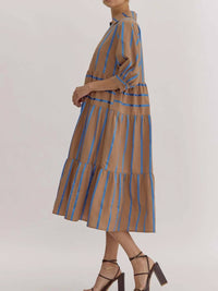 Entro - Stripe Midi Dress