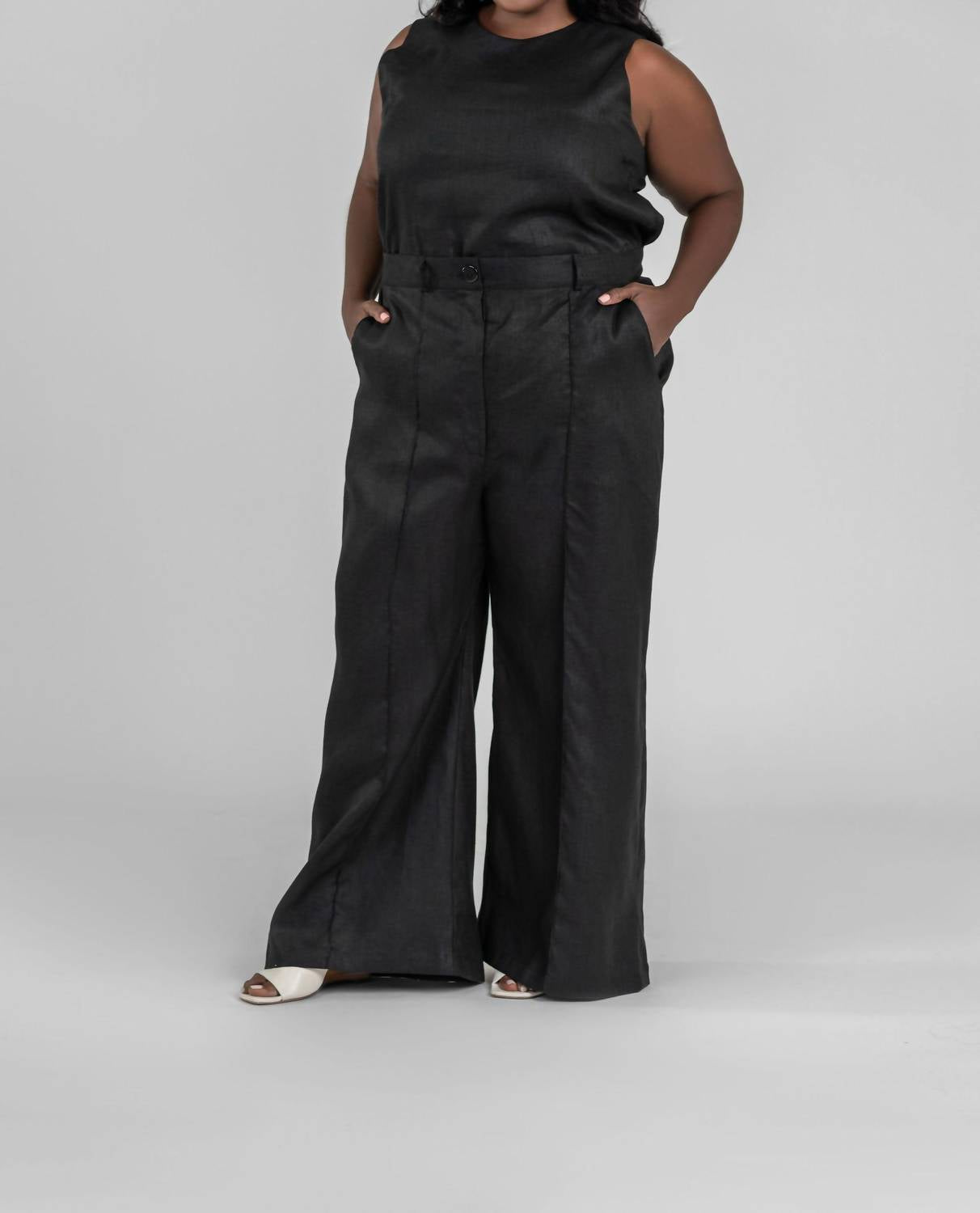 Adriana Contreras - Little Luxuries Linen Wide Leg Pants - Plus