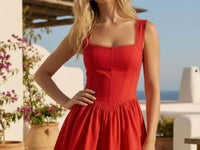 Klesis - Ciara Lace Edge Corset Flared Mini Dress