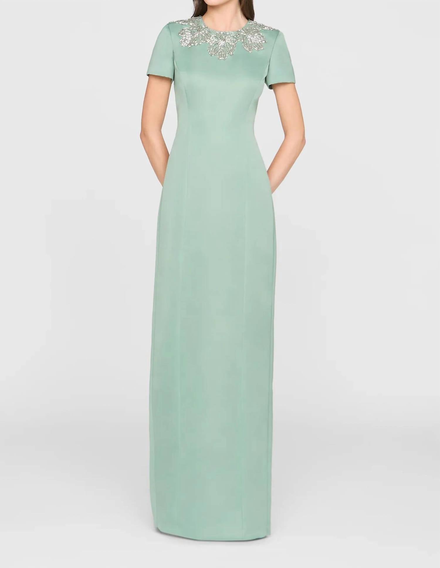 Theia - Sorelia Floral Beaded Gown
