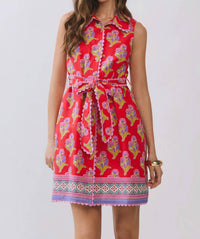Tcec - Floral Print Belted Mini Dress