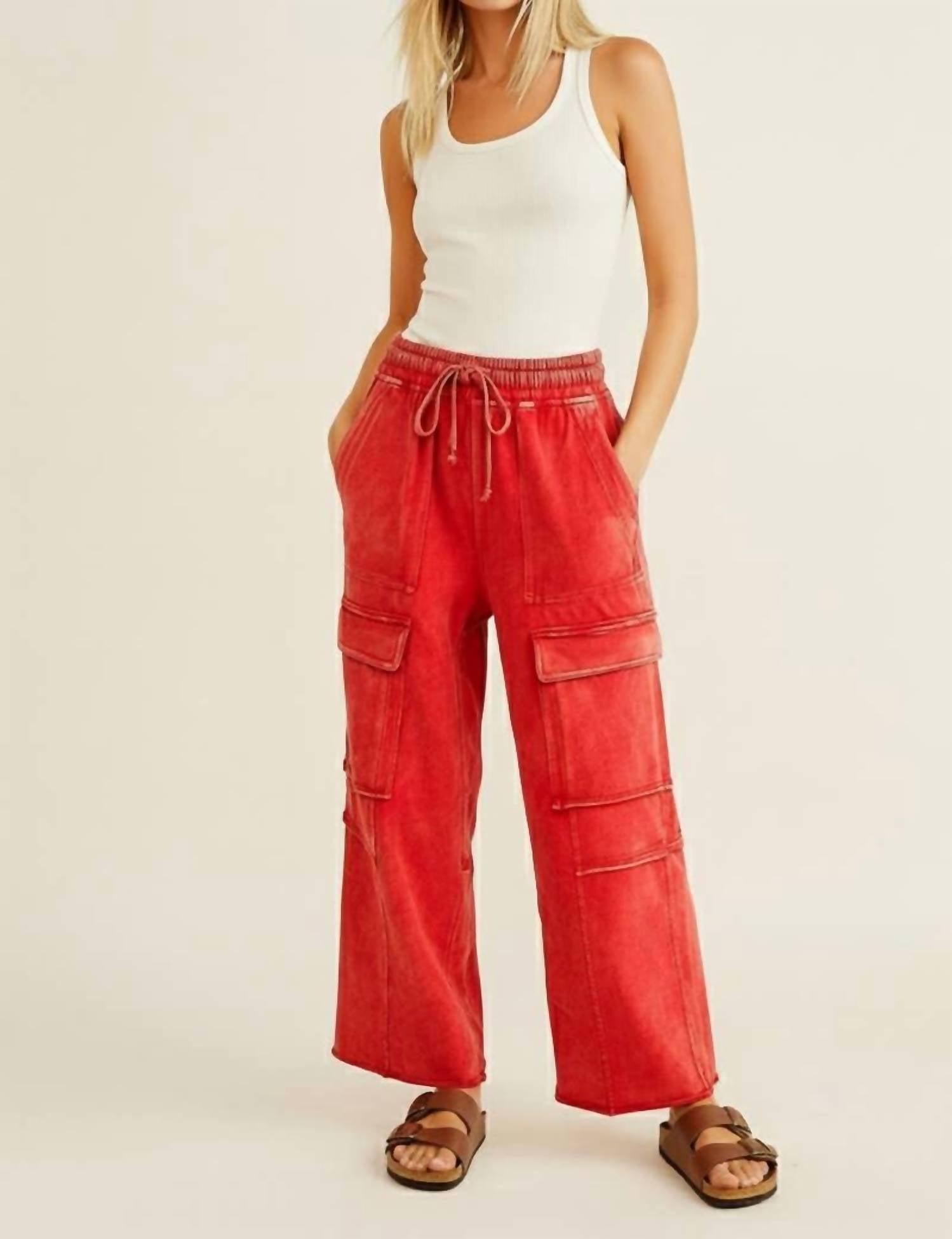 Sewn And Seen - Lori Mineral Washed Terry Cargo Pants