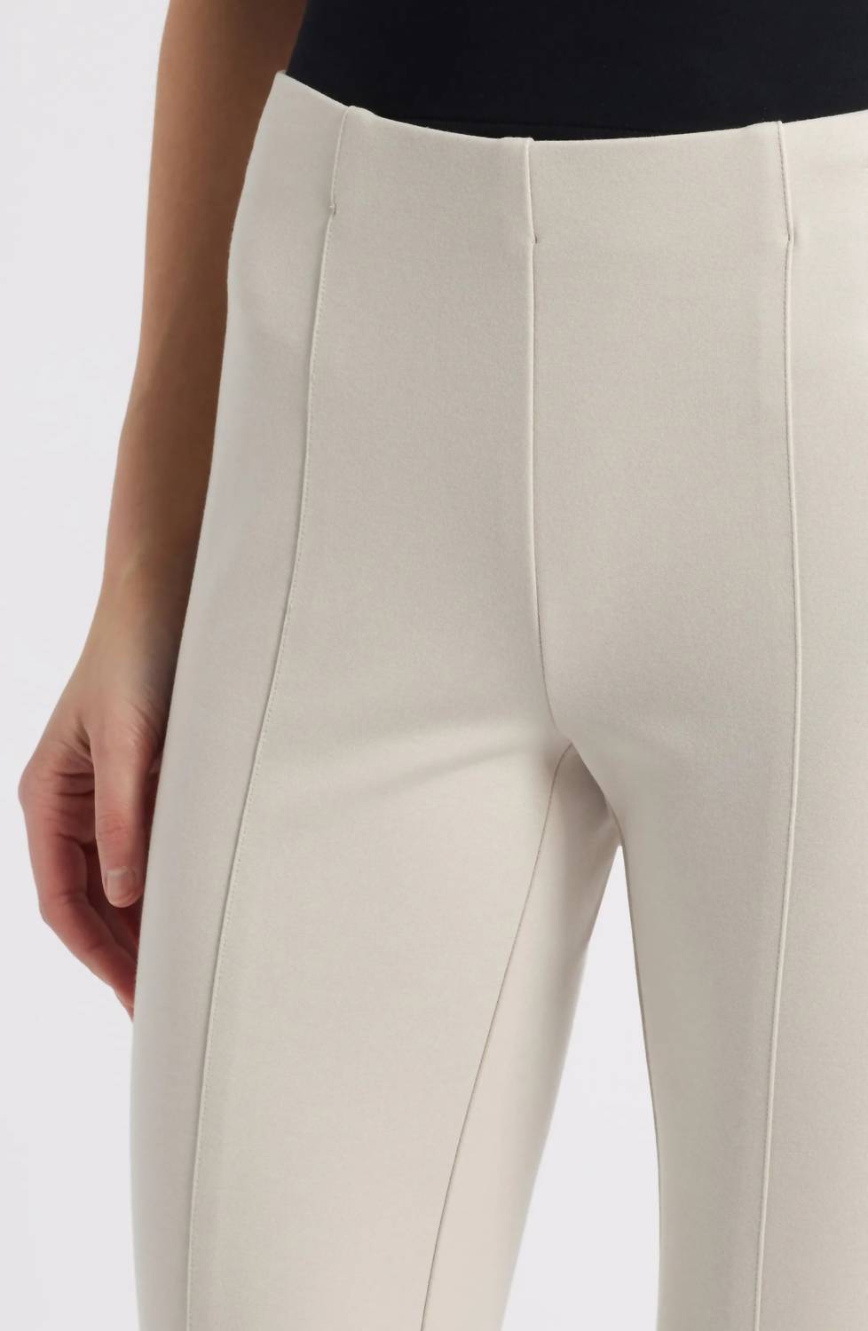 Apny - Pull On Ponte Pant With Split Hem