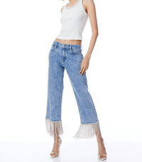 Alice + Olivia - Crystal Hem Jean