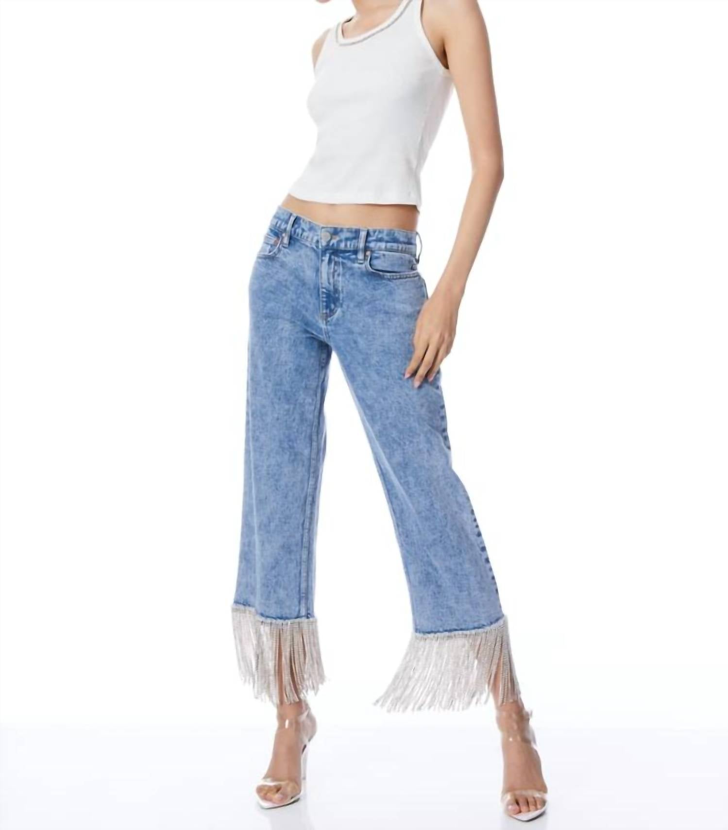 Alice + Olivia - Crystal Hem Jean