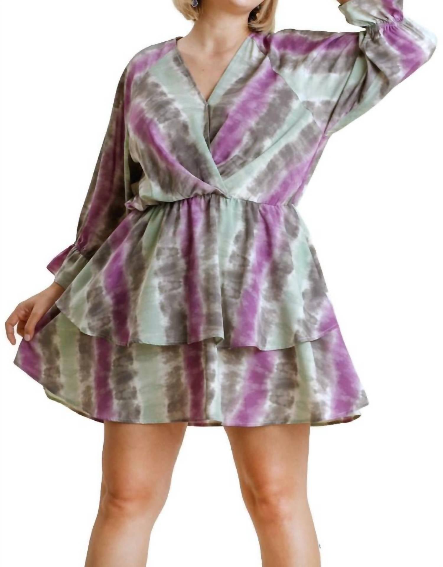 Umgee - Tie Dye Ruffled Layered Dress