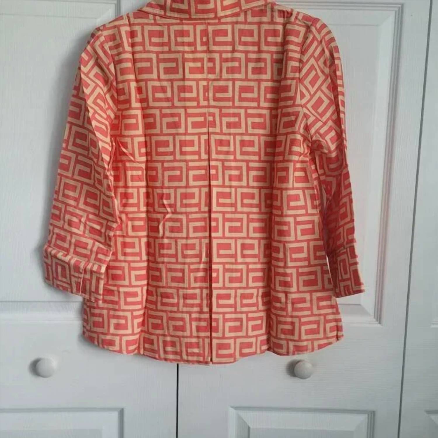 Boho Chic - Women's No-iron Linen Enamel Maze Loop-back Tunic