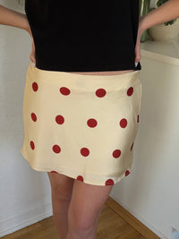 Bailey Rose - Fallon Polka Dot Satin Mini Skirt