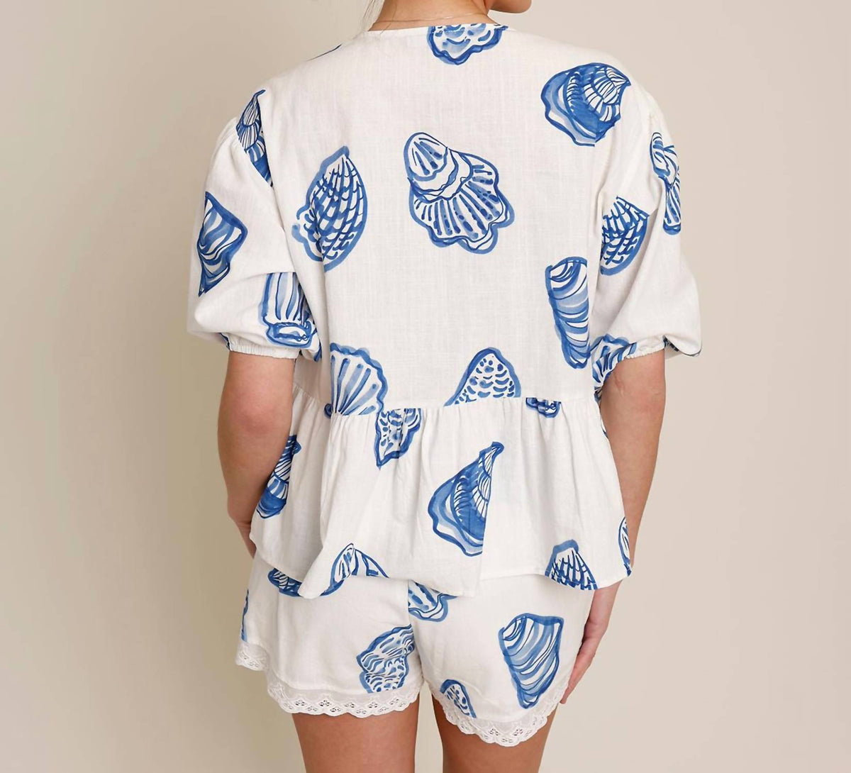 Bailey Rose - St. Pete Shell Tie Front Top