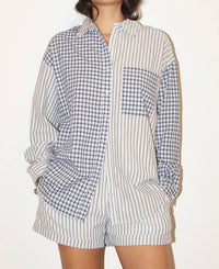 Bailey Rose - Stripe And Gingham Button-down Shirt