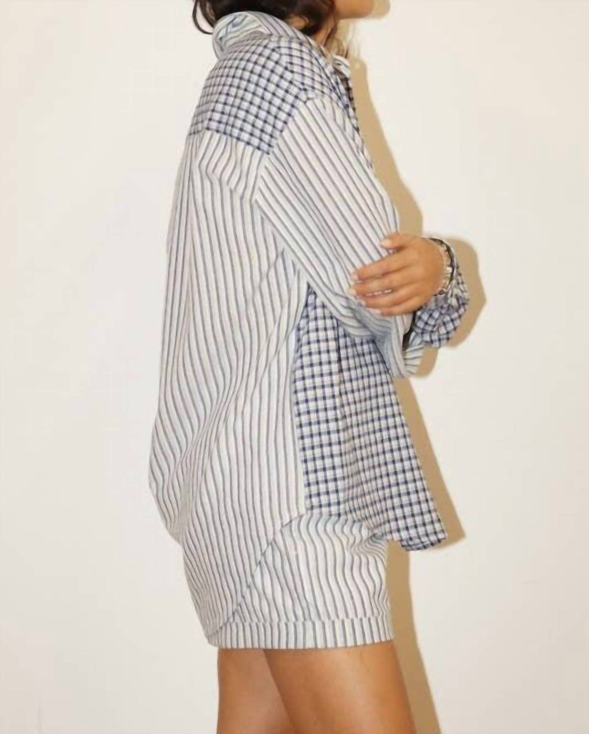Bailey Rose - Stripe And Gingham Button-down Shirt