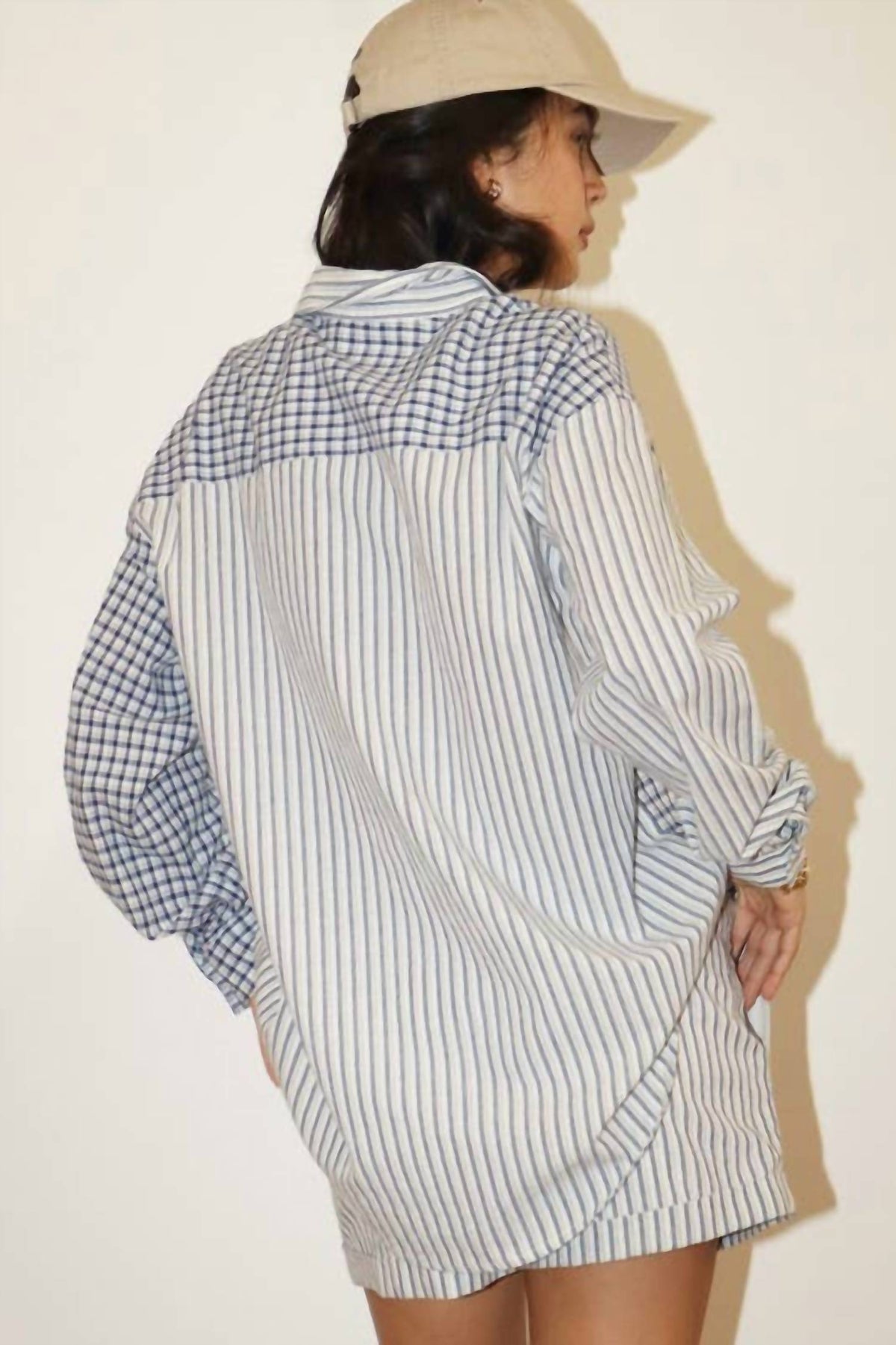 Bailey Rose - Stripe And Gingham Button-down Shirt