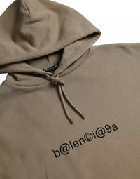 Balenciaga - Men's Cotton Symbolic Molleton Bouclette Hooded Sweater - brown - clothing - cotton