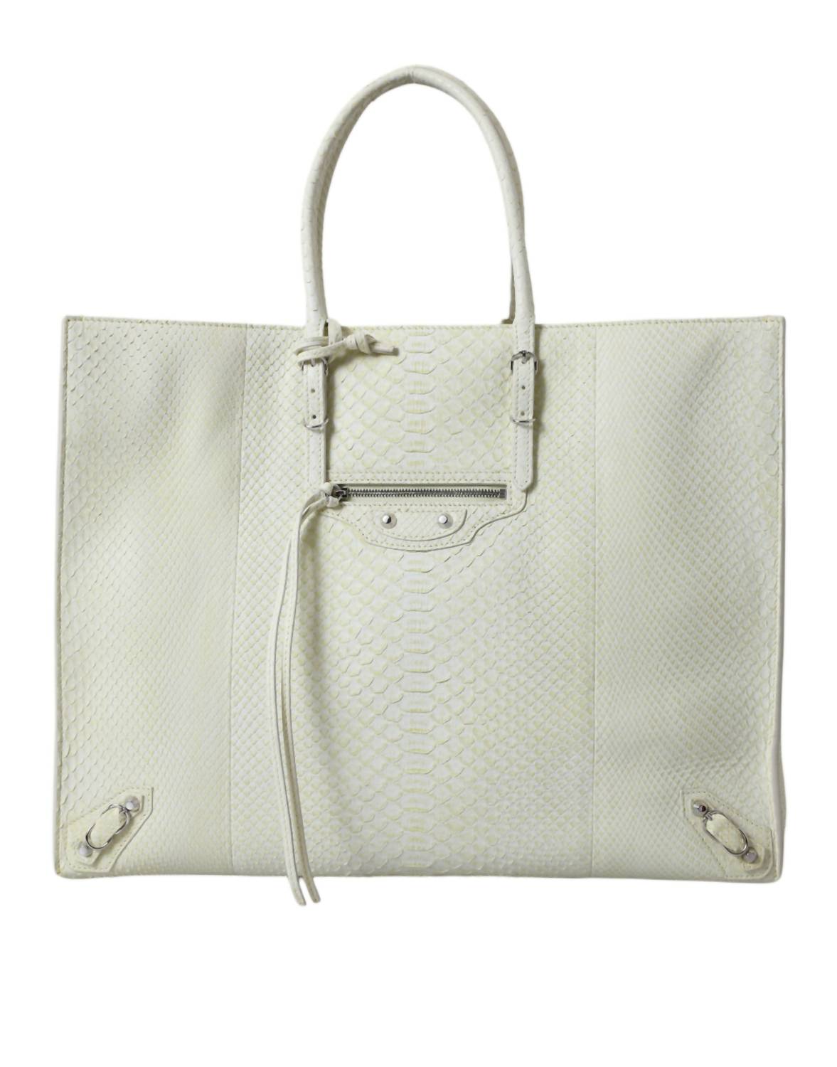 Balenciaga - Women's Chic Python Leather Tote - bags - handbags - totes