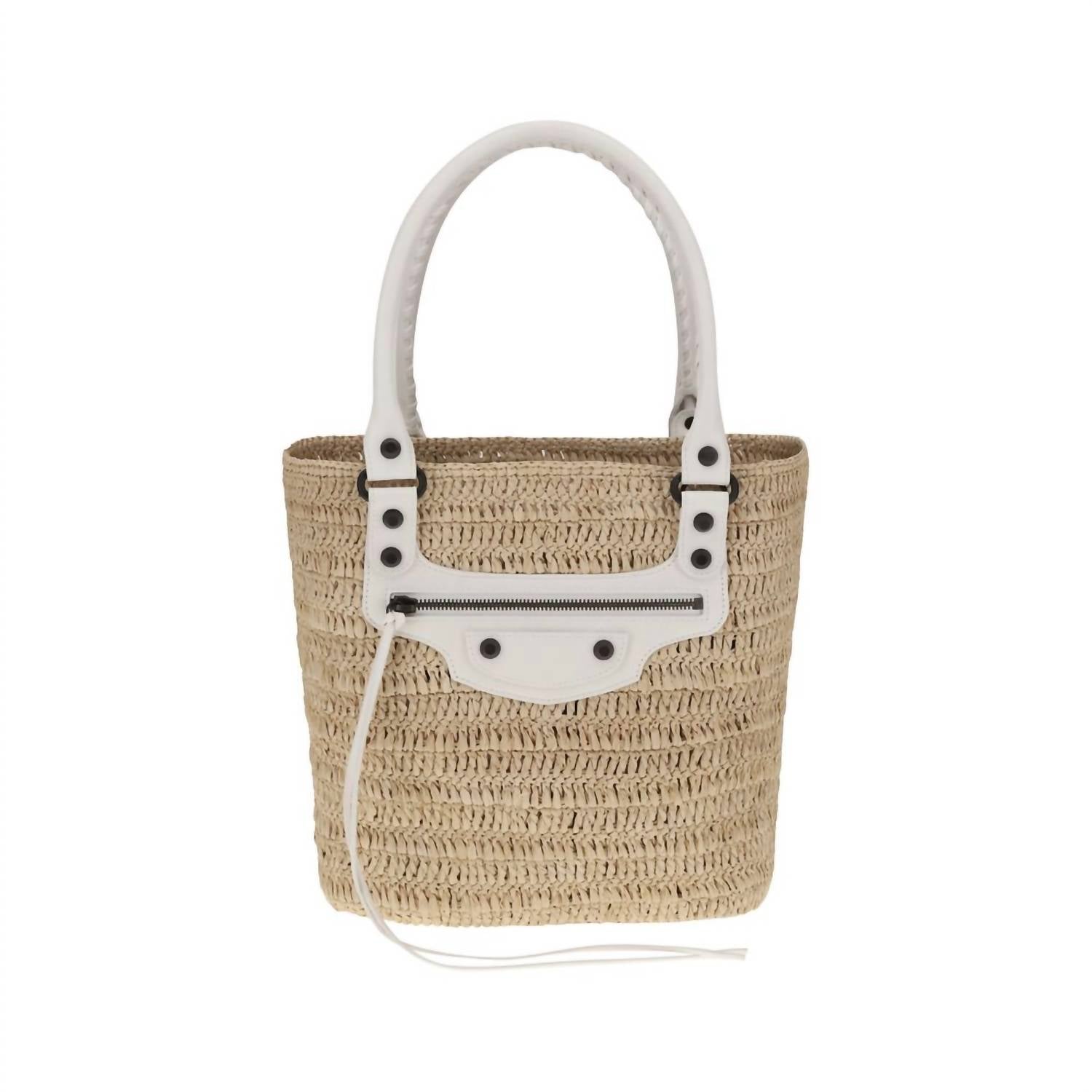 Balenciaga - Women's Le City Small Straw Shoulder Bag - bags - beige - handbags