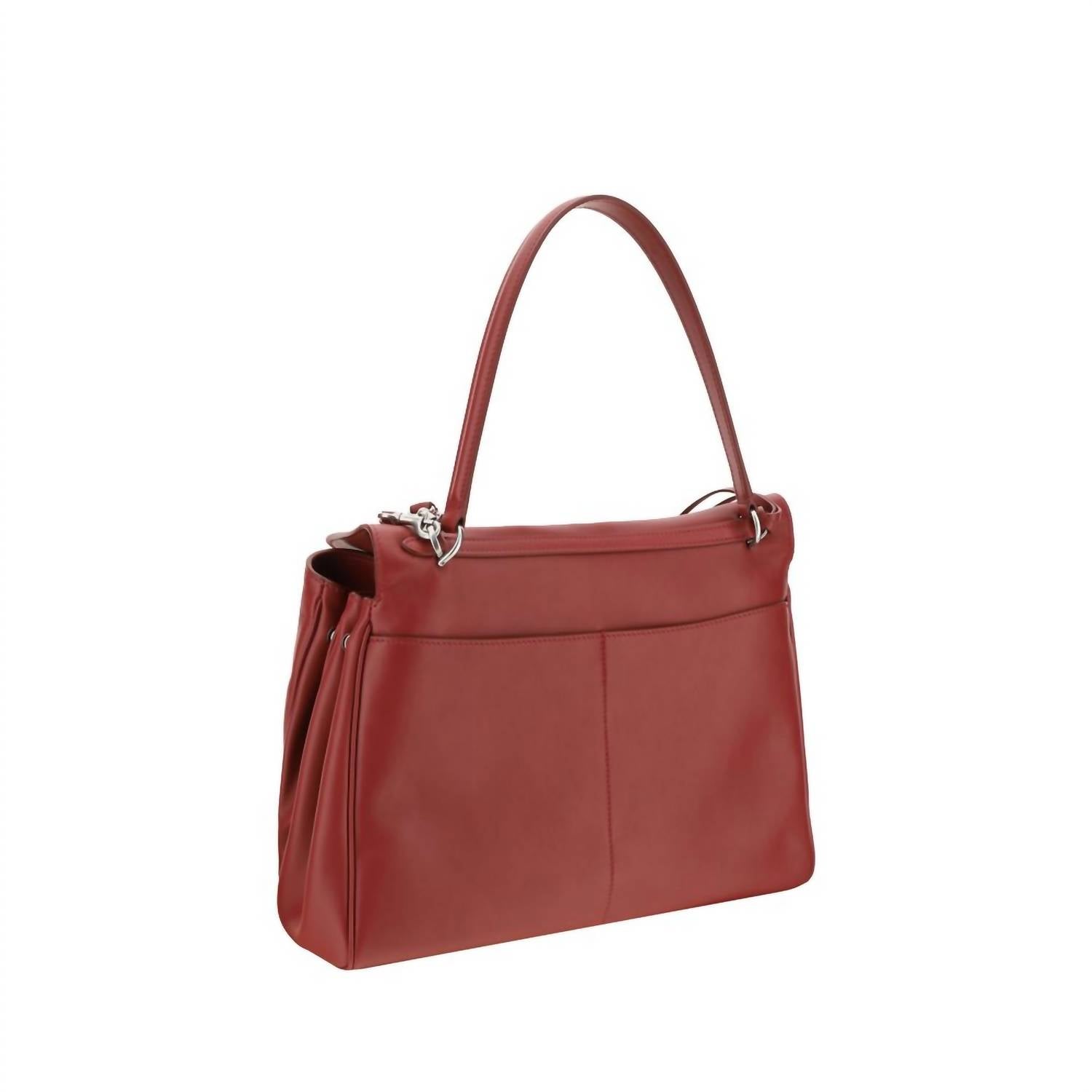 Balenciaga - Women's Rodeo Leather Shoulder Bag - bags - handbags - red