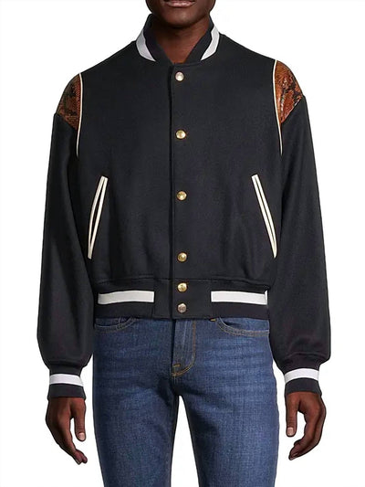 Bally - Wool-blend Snakeskin-embossed Bomber Jacket