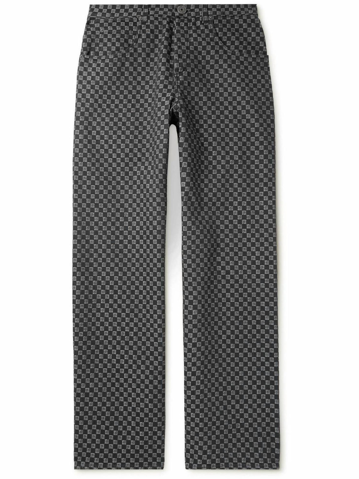 Balmain - Mini Monogram Jacquard Loose Denim Pants
