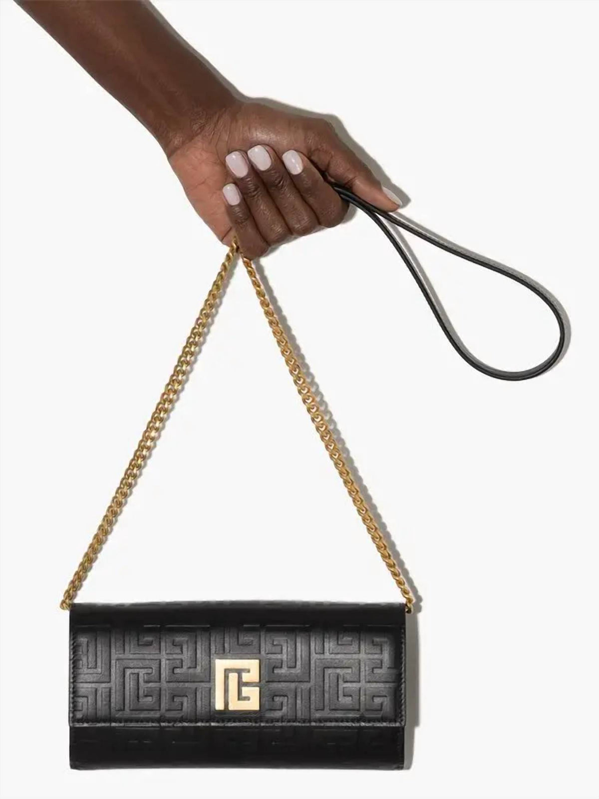 Balmain - Women's Monogram-embossed Shoulder Bag