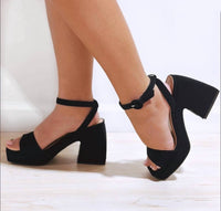 Bamboo - Neri-12 Open Toe Angle Strap Heel Sandl