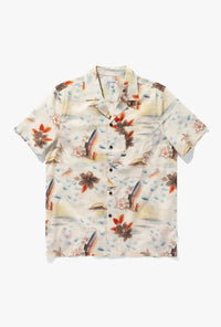 Banks Journal - Men's Rainbow Short Sleeve Shirt - beige - casual - button - down - shirts - clothing