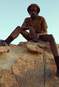 Banks Journal - Men's Wilder Short Sleeve Shirt - animal - brown - casual - button - down - shirts
