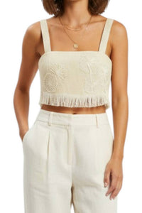 Barbara Bela - Embroidered Cropped Top