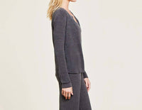 Barefoot Dreams - Cozy Chic Ribbed Button Cardigan - black - cardigans - clothing