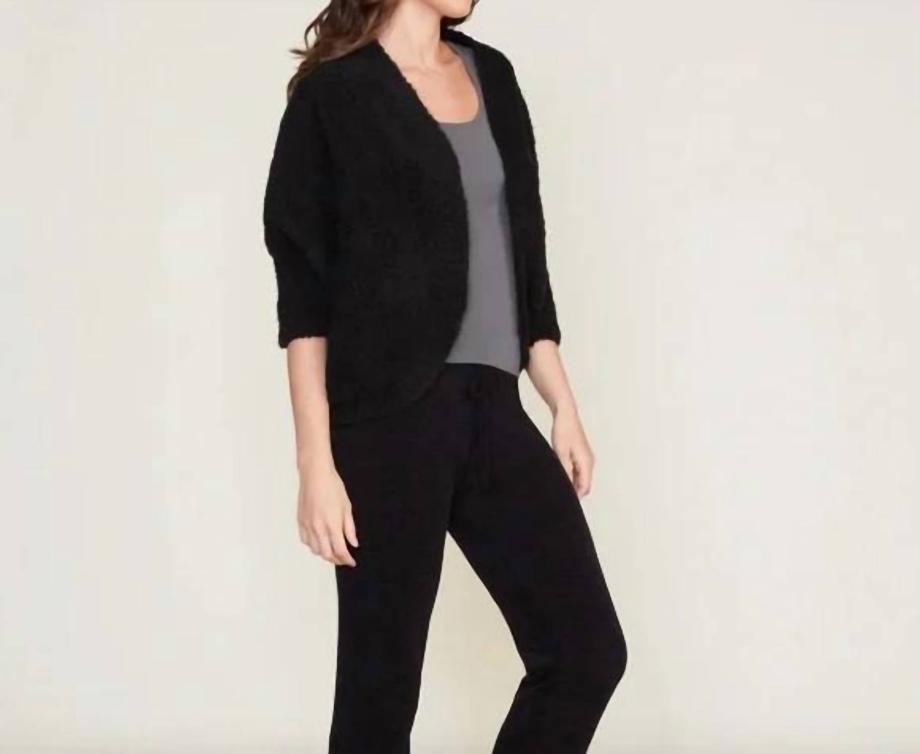 Barefoot Dreams - Cozy Chic Shrug - black - clothing - ponchos
