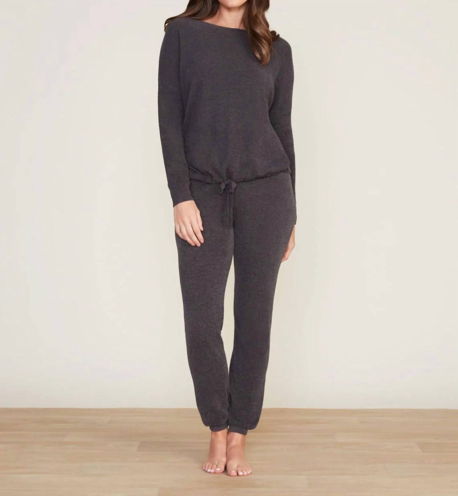 Barefoot Dreams - Ultra Soft Long Sleeve Pullover - black - clothing - crew