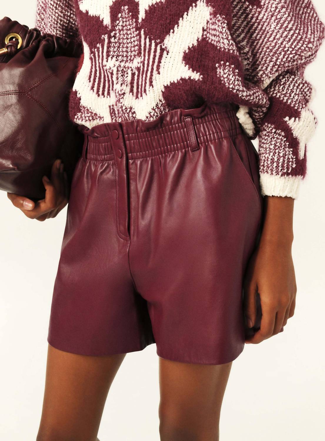 Ba&Sh - Aglae Short - clothing - high - waist - red