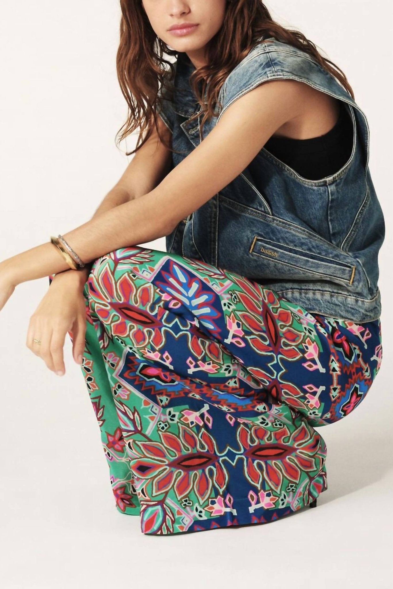 Ba&Sh - Lilou Wide Leg Pants - clothing - floral - green