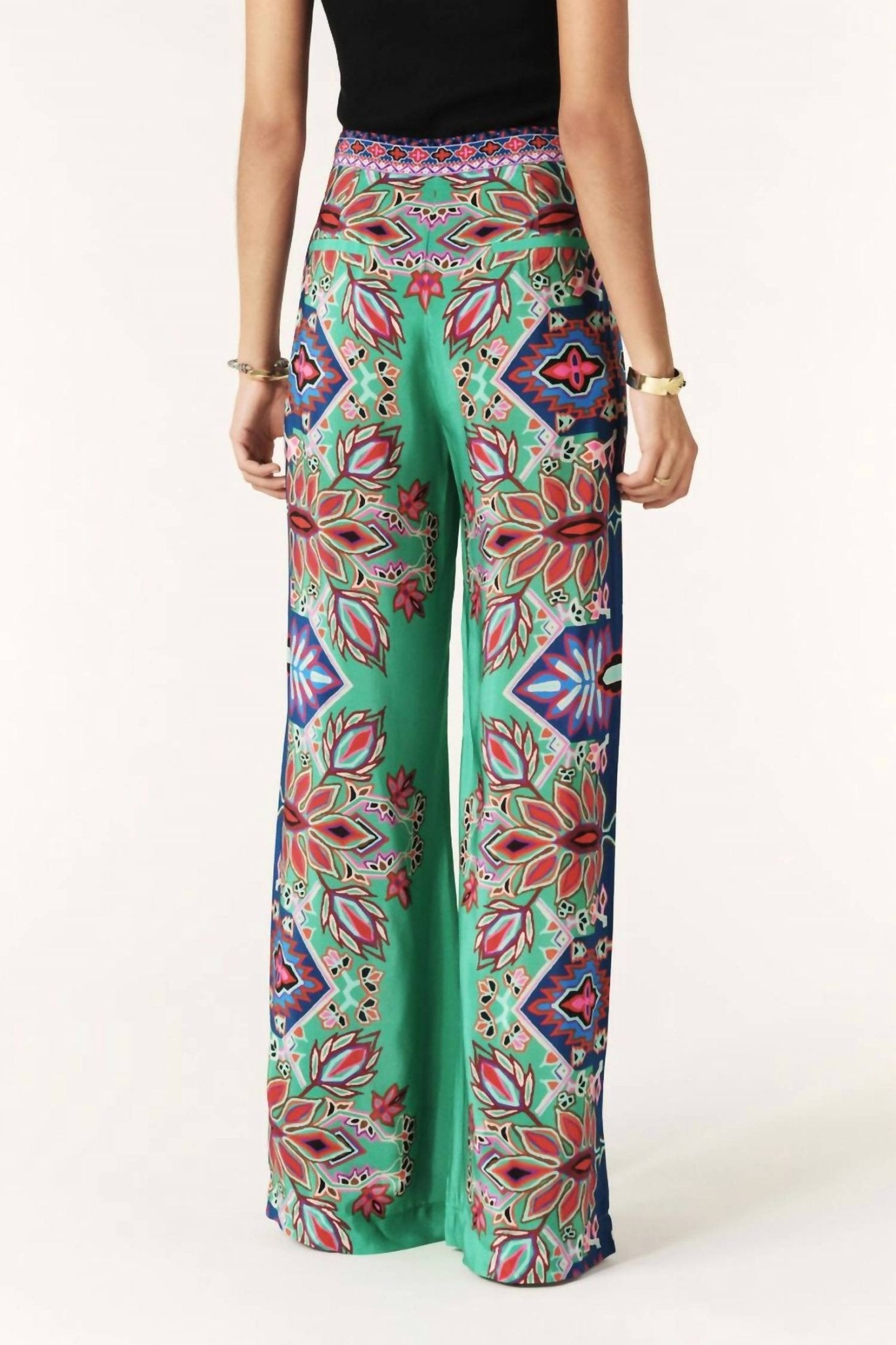Ba&Sh - Lilou Wide Leg Pants - clothing - floral - green