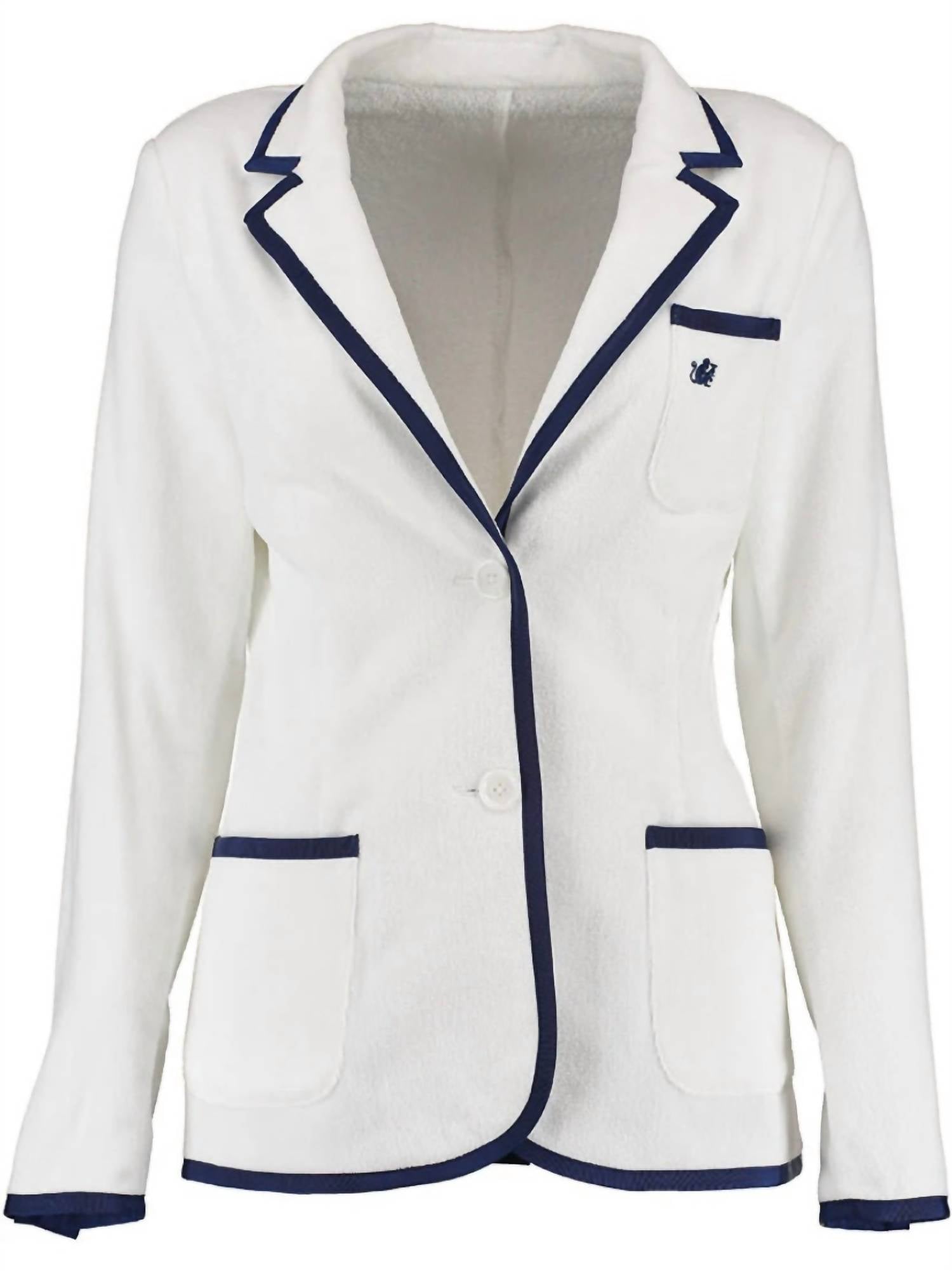 Bask - Terry Toweling Blazer - blazers - blue - clothing