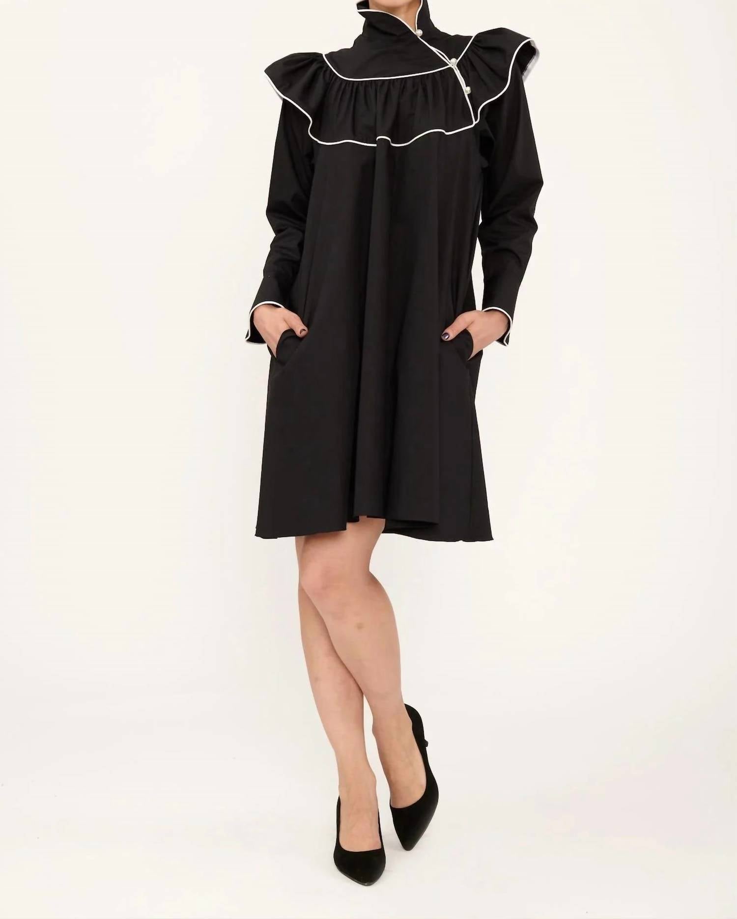 Batsheva - Racquel Dress - black - clothing - cotton