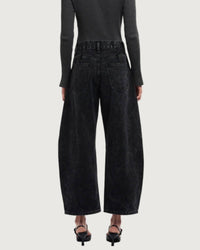 Bayeas - Darted Super High Waist Barrel Jeans