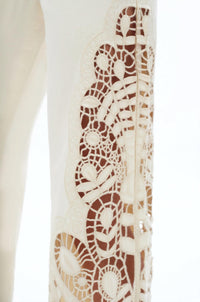 Bayeas - Embroidered High Rise Wide Leg Pants