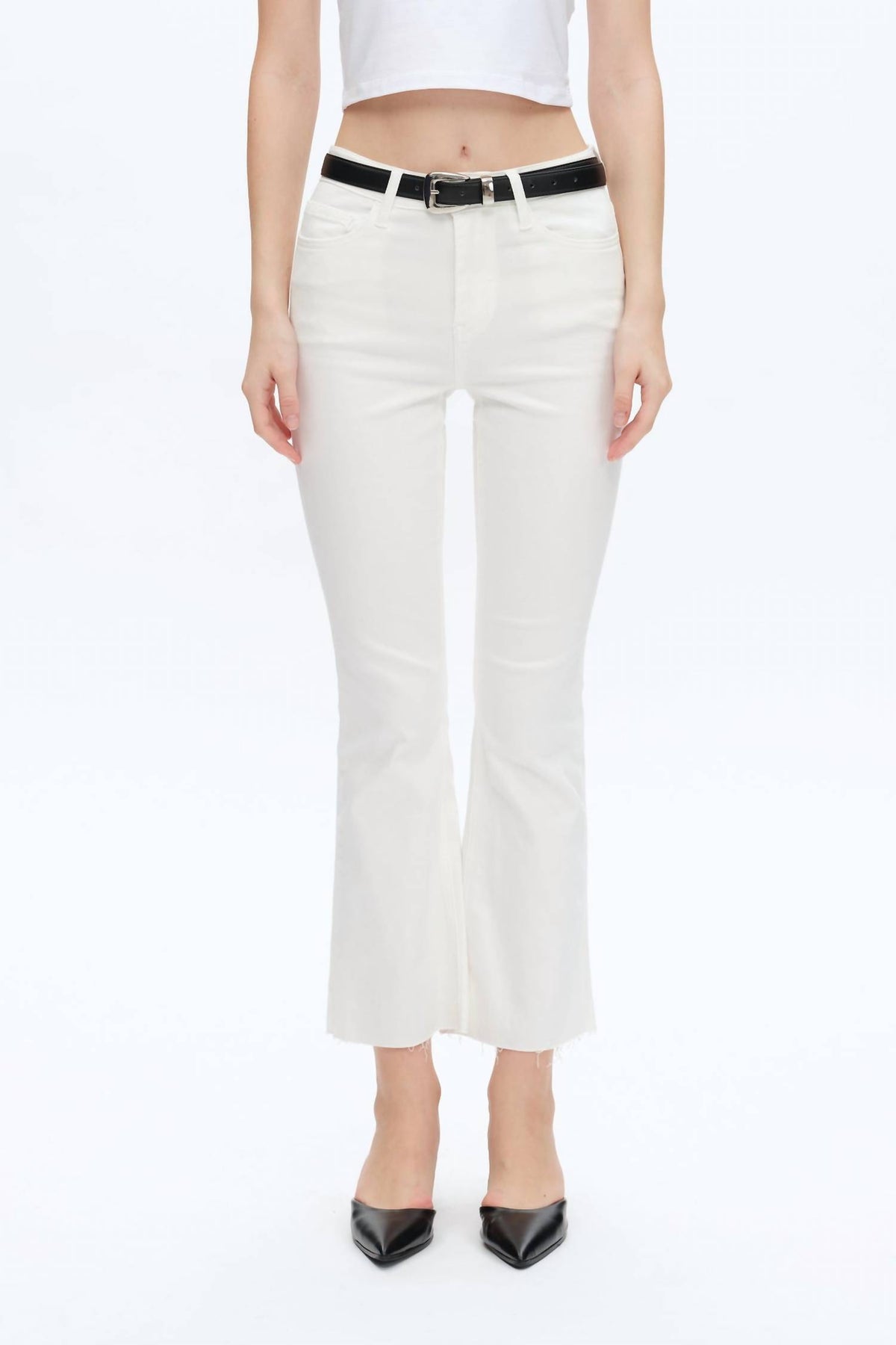Bayeas - Emily Mid-rise Raw Hem Bootcut Jeans