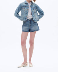 Bayeas - Mid Rise Rigid Denim Shorts