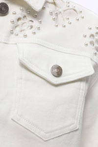 Bayeas - Pear Eyelet Long Sleeve Denim Jacket