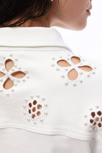 Bayeas - Pear Eyelet Long Sleeve Denim Jacket