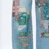 Bayeas - Transfer Print Barrel Jeans