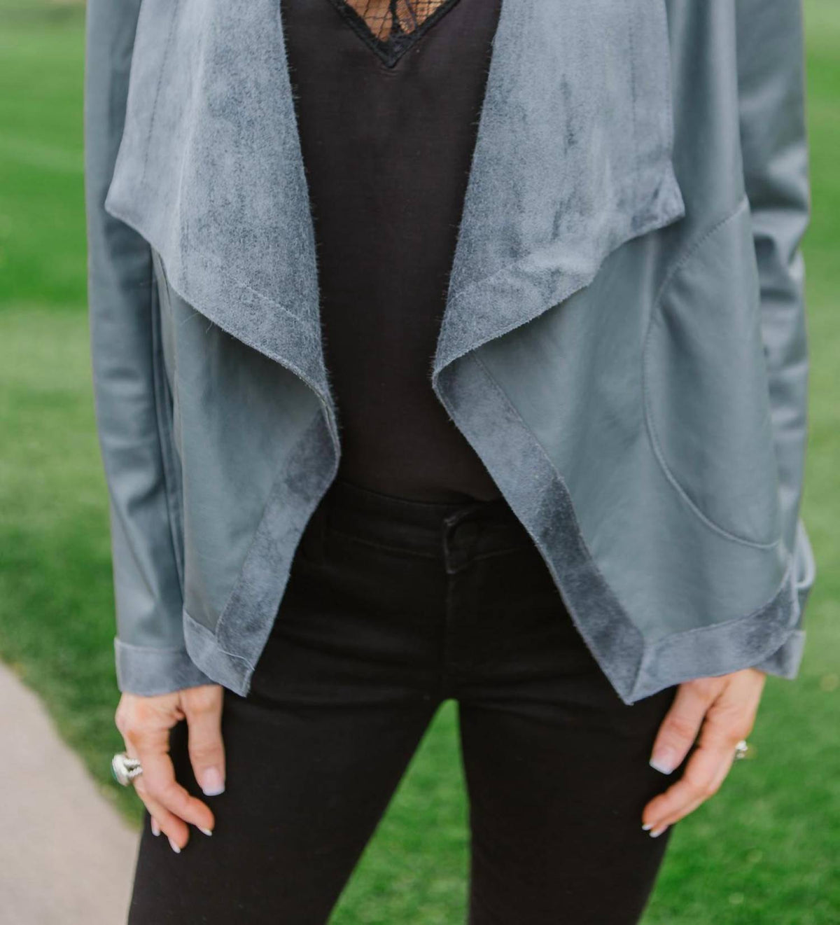 Teagan Drape Front Jacket