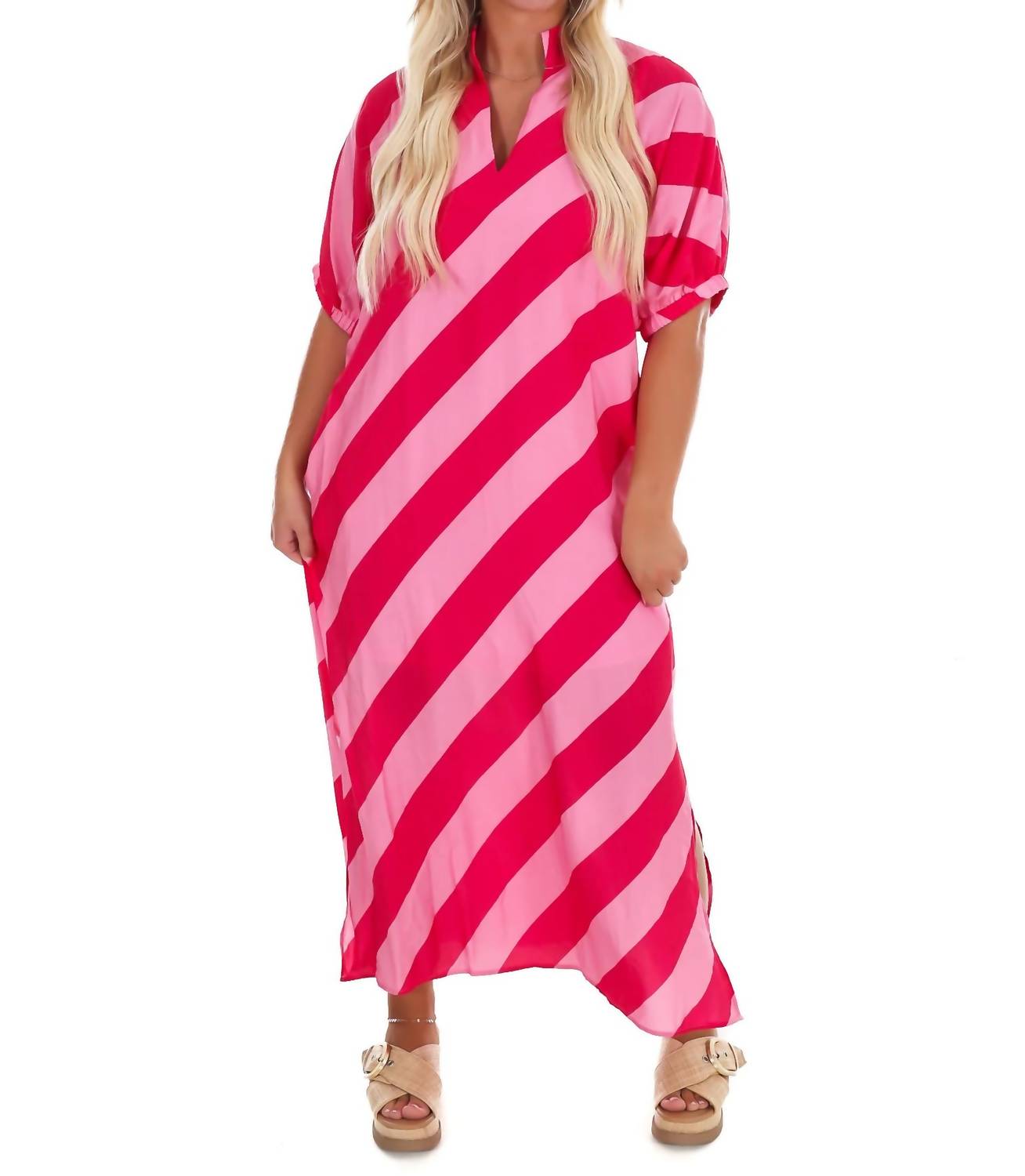 Entro - Women's Never Hold Back Stripe Midi Dress