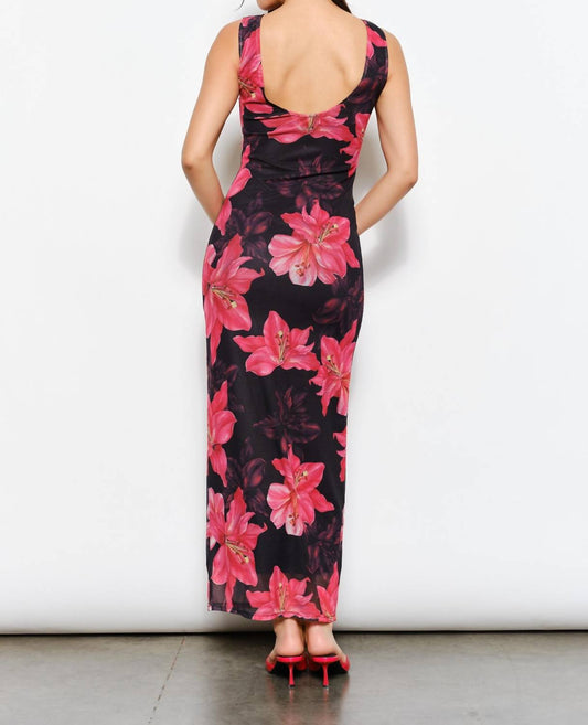 Pretty Garbage - Lanai Hibiscus Open Back Mesh Maxi Dress