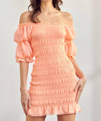 Mustard Seed - Tiered Sleeve Smocked Mini Dress