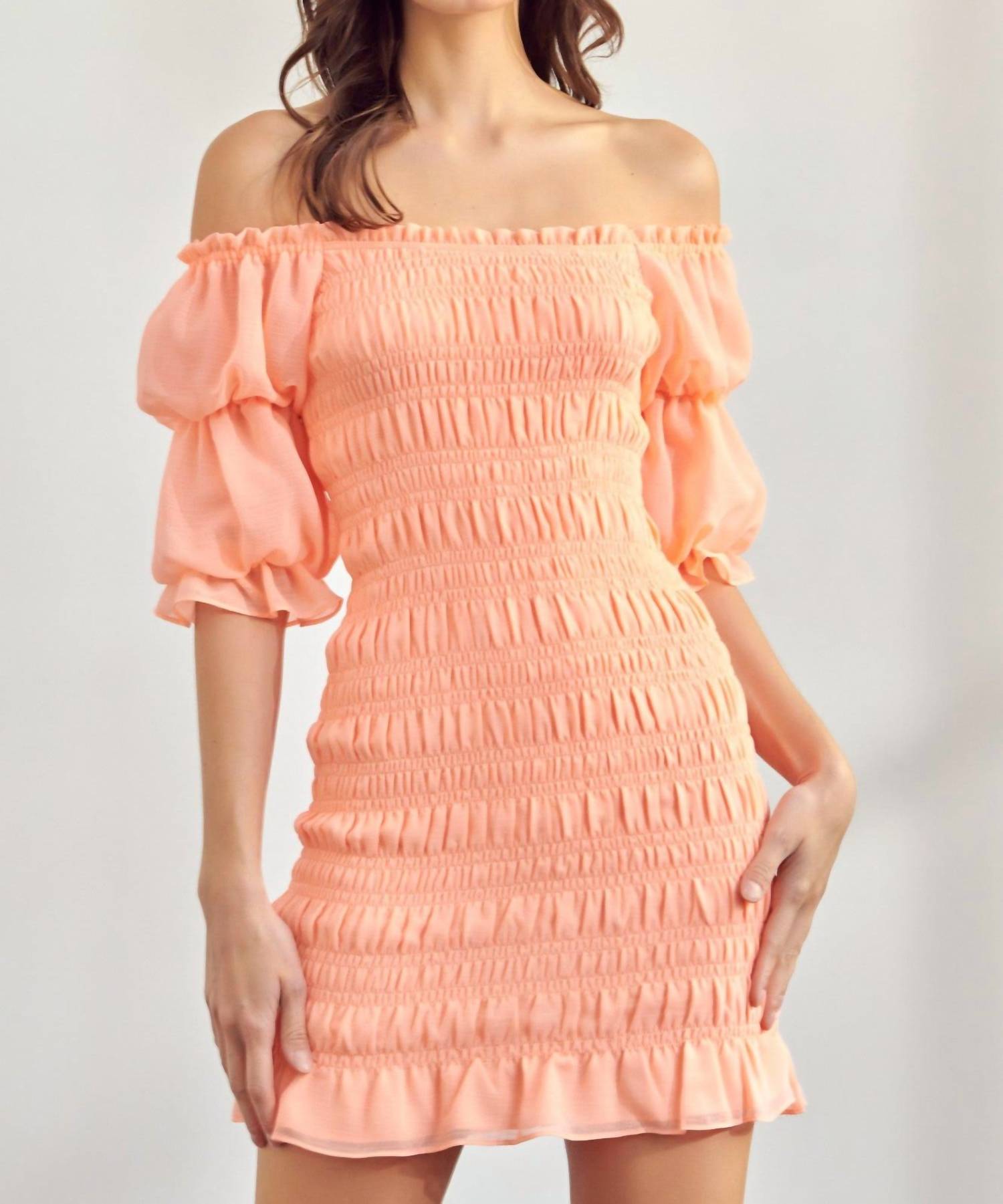 Mustard Seed - Tiered Sleeve Smocked Mini Dress
